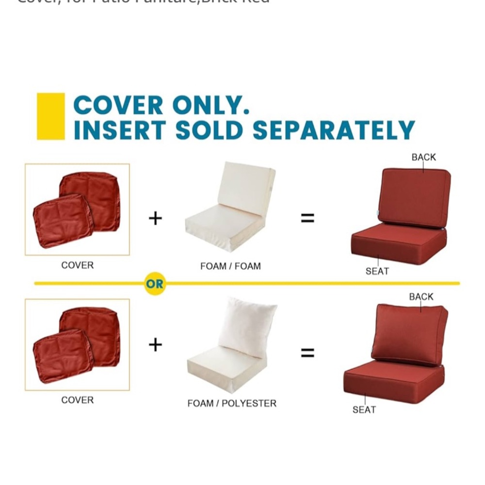 Outdoor Deep Seating Cushion Cover Set - Picture 4 of 11